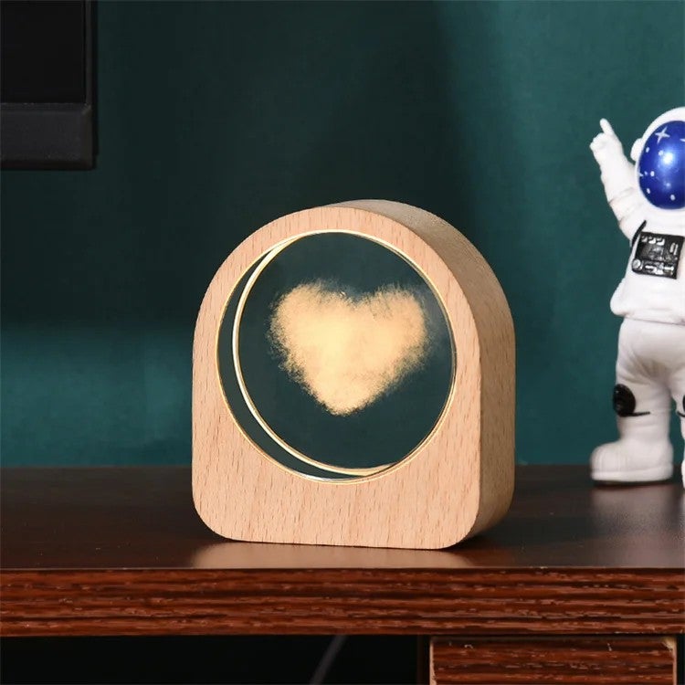 Bluejw 3D Crystal Ball Night Light - LED Night Lamp with Wood Base, USB Plug-in, Bedroom Decor, Birthday Gifts for Kids/Couples - Image 1